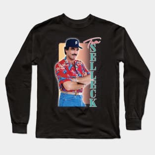 Tom Selleck -- 80s Aesthetic Design Long Sleeve T-Shirt